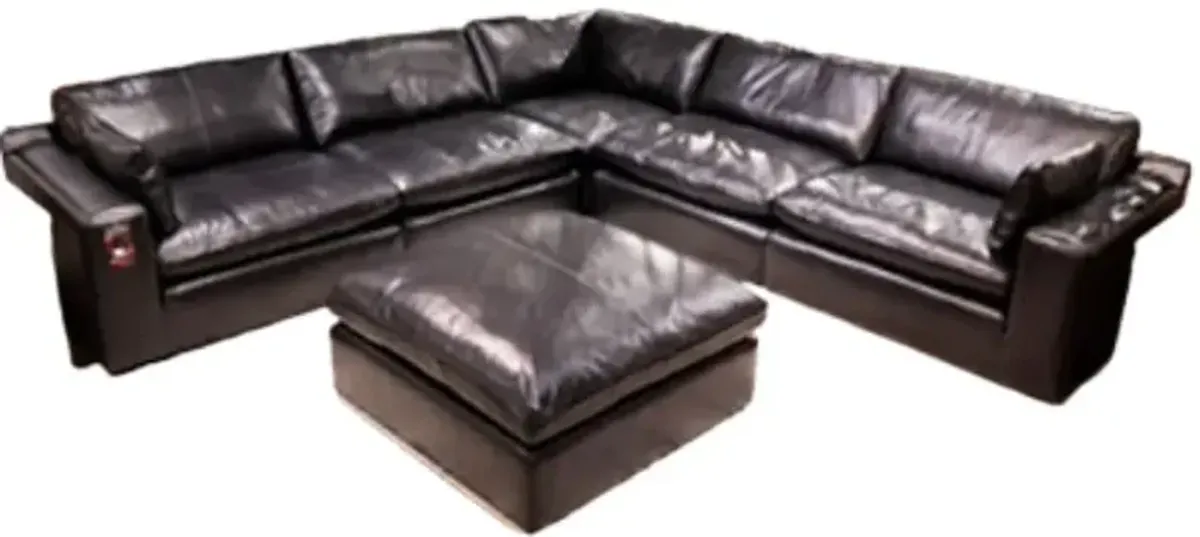 Signature Design by Ashley® Emilia Black Leather Ottoman