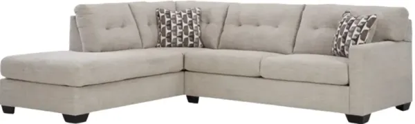 Signature Design by Ashley® Mahoney 2-Piece Pebble Left-Arm Facing Full Sofa Sleeper Sectional and Chaise