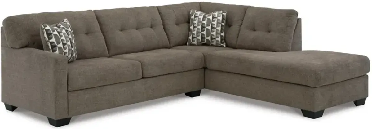 Signature Design by Ashley® Mahoney 2-Piece Chocolate Right-Arm Facing Sofa Sectional and Chaise