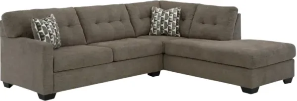 Signature Design by Ashley® Mahoney 2-Piece Chocolate Right-Arm Facing Full Sofa Sleeper Chaise Sectional