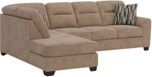 Benchcraft® Olten 2-Piece Mocha Left-Arm Facing Sectional and Chaise