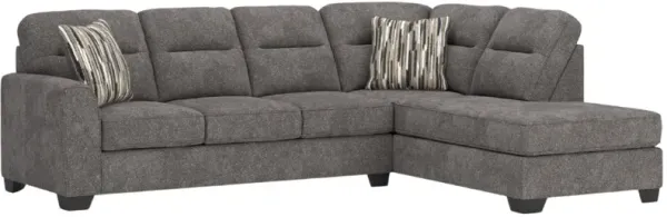 Benchcraft® Olten 2-Piece Graphite Right-Arm Facing Sectional and Chaise