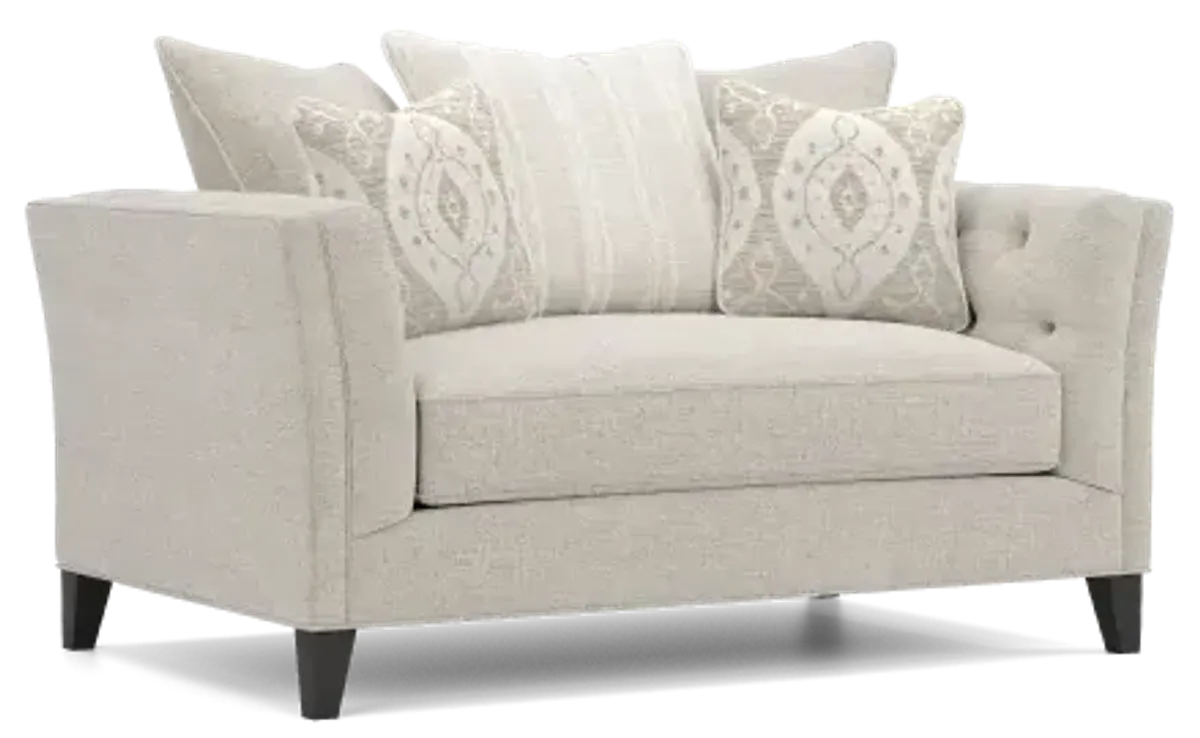 HM Richards Beige Scatter Back Chair and a Half