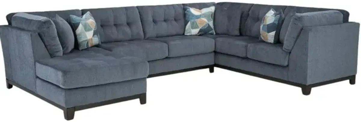 Benchcraft® Maxon Place 3-Piece Navy Left-Arm Facing Sectional and Chaise