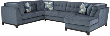 Benchcraft® Maxon Place 3-Piece Navy Right Arm Facing Sectional with Chaise
