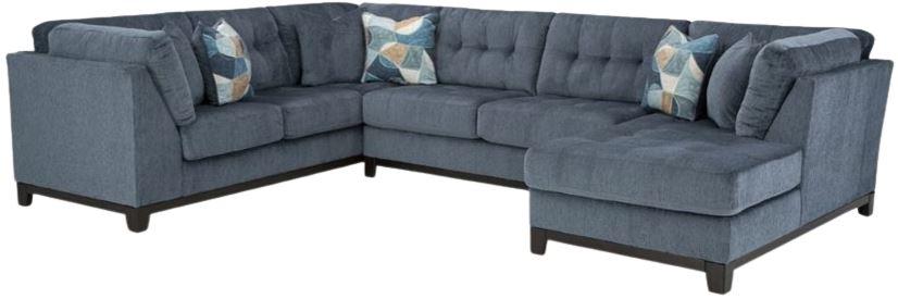 Benchcraft® Maxon Place 3-Piece Navy Right-Arm Facing Sectional and Chaise