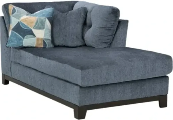 Benchcraft® Maxon Place 3-Piece Navy Tufted Left Arm Facing Chaise Sectional