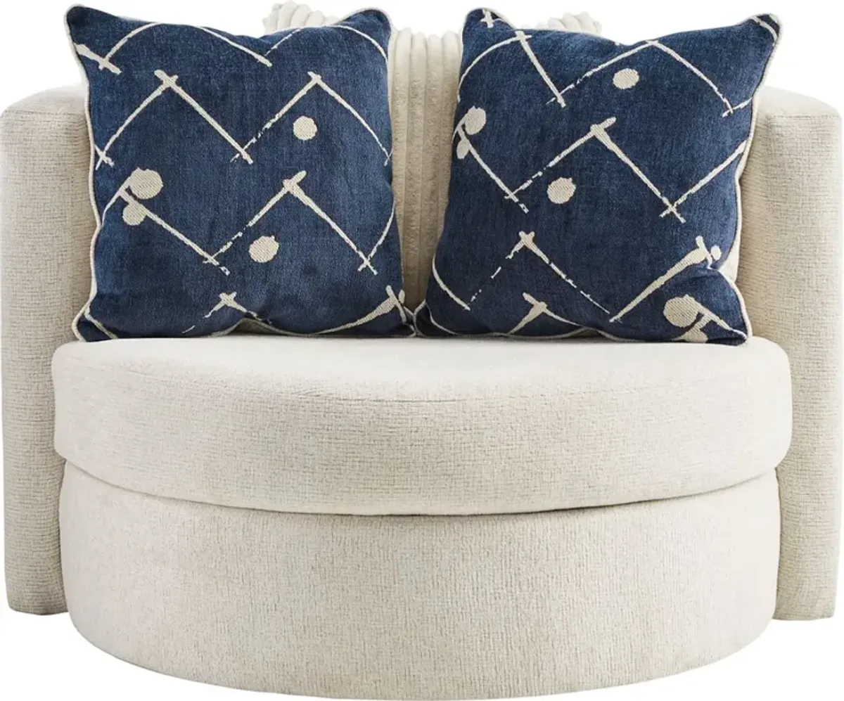 Ashley® Padova Ivory Swivel Accent Chair