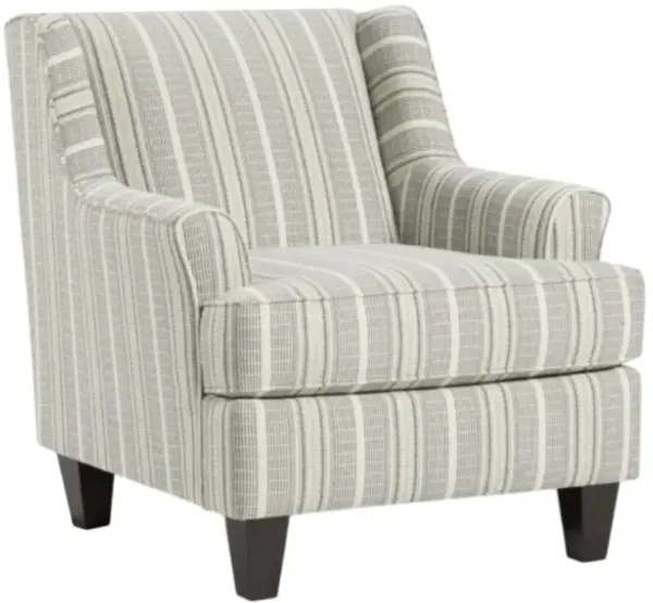 Fusion Furniture Awesome Oatmeal Farmhouse Indigo Gray Accent Chair