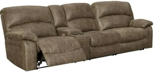 Benchcraft® Segburg 2-Piece Driftwood Power Reclining Sectional with Console