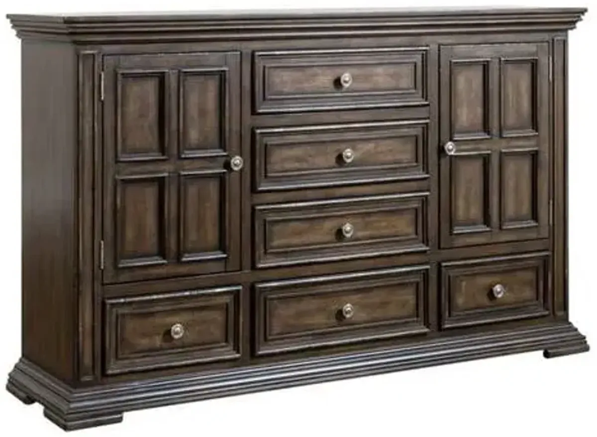 Liberty Furniture Big Valley Brownstone Dresser and Mirror