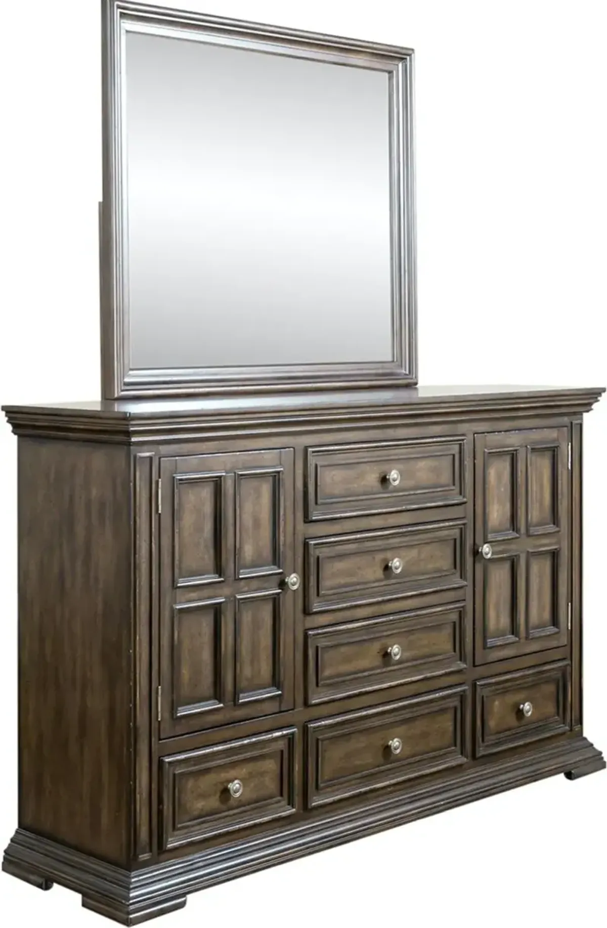 Liberty Furniture Big Valley Brownstone Dresser and Mirror