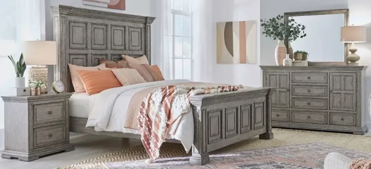 Liberty Furniture Big Valley 4-Piece Graystone King Bedroom Set  