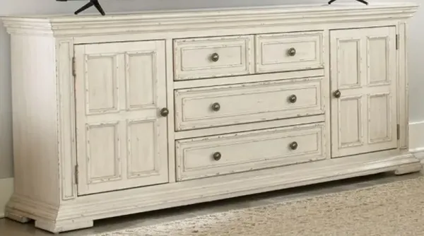 Liberty Furniture Big Valley Whitestone 76" TV Console