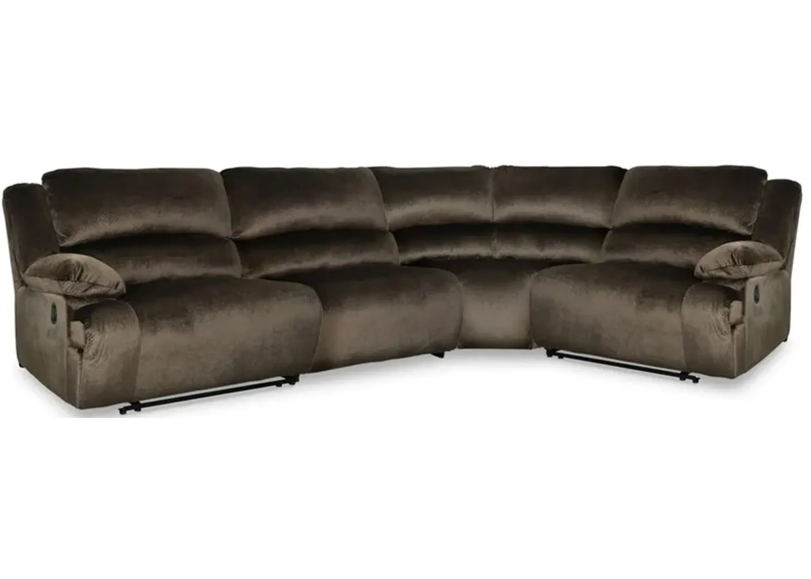 Signature Design by Ashley® Clonmel 5-Piece Chocolate Reclining Sectional with Armless Chairs