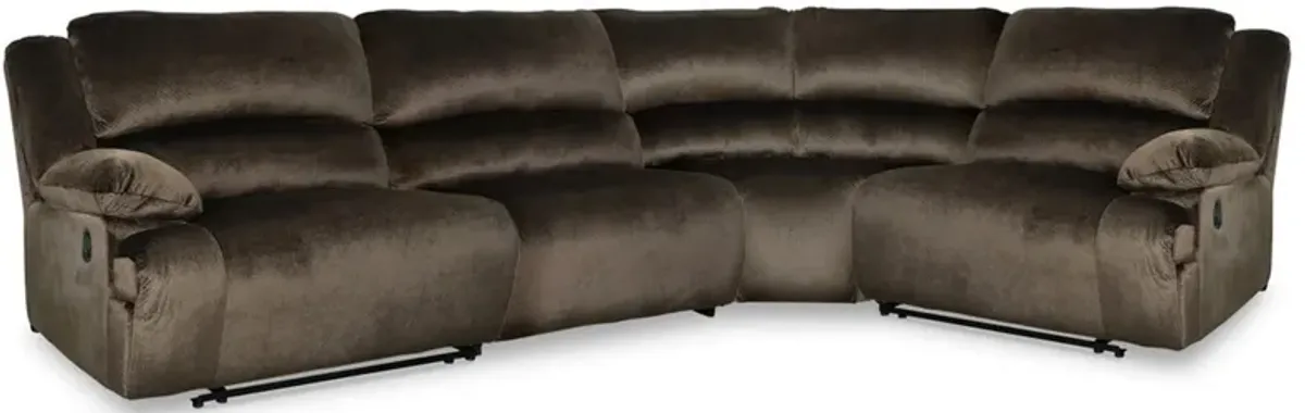 Signature Design by Ashley® Clonmel 5-Piece Chocolate Reclining Sectional with Armless Chairs