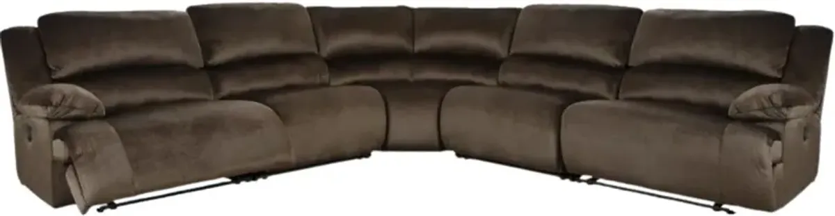 Signature Design by Ashley® Clonmel 5-Piece Chocolate L-Shape Manual Reclining Sectional