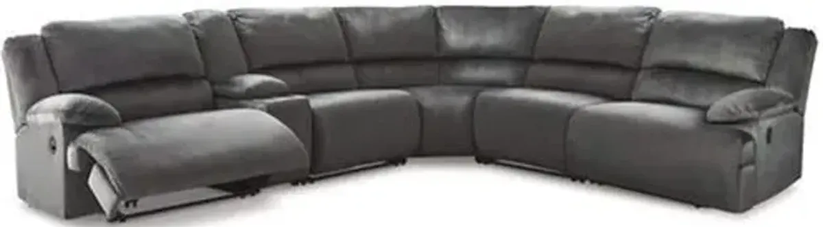 Signature Design by Ashley® Clonmel 6-Piece Charcoal Reclining Sectional 
