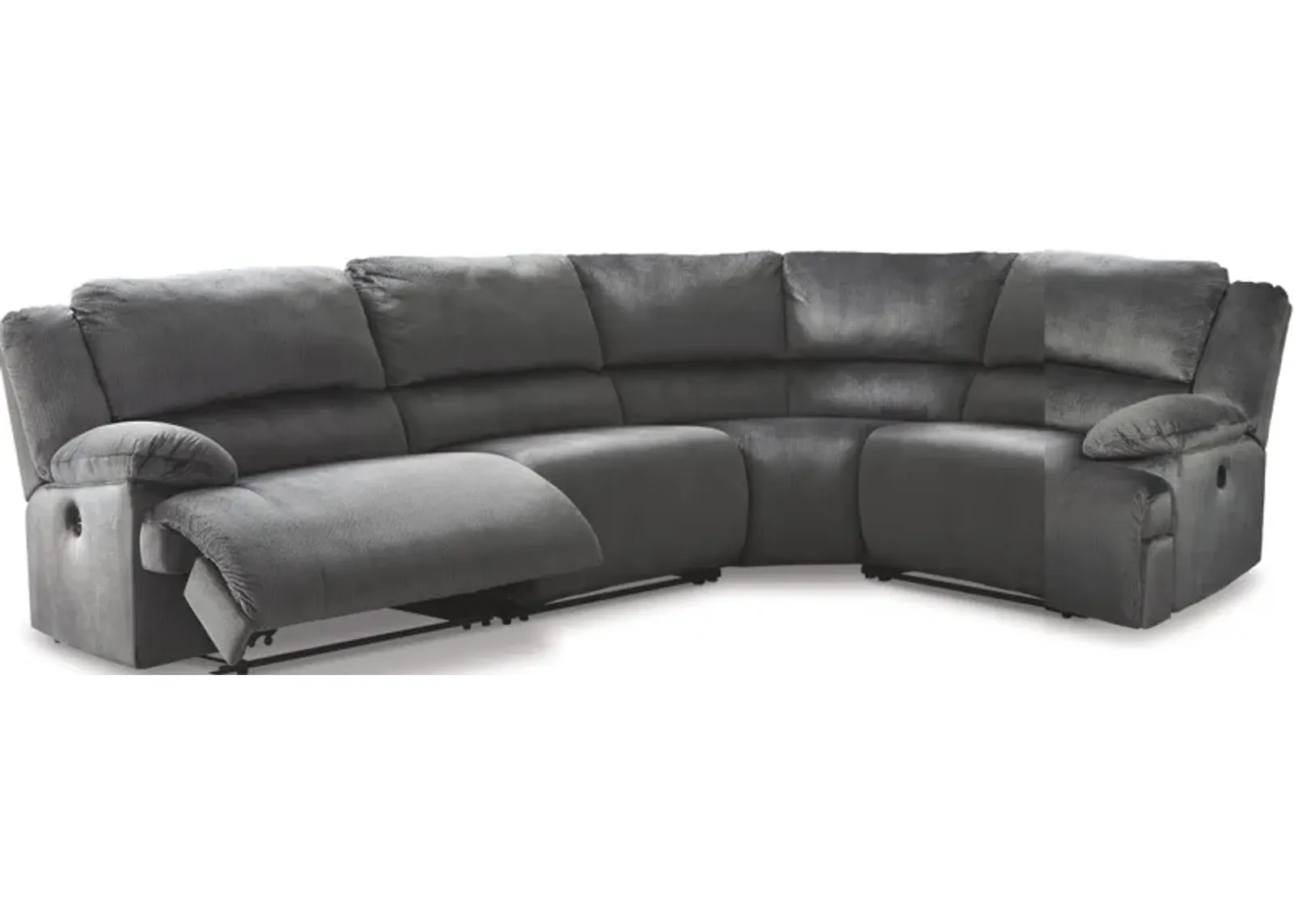 Signature Design by Ashley® Clonmel 4-Piece Charcoal Manual Reclining Sectional