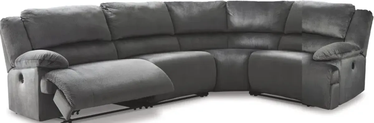 Signature Design by Ashley® Clonmel 4-Piece Charcoal Manual Reclining Sectional