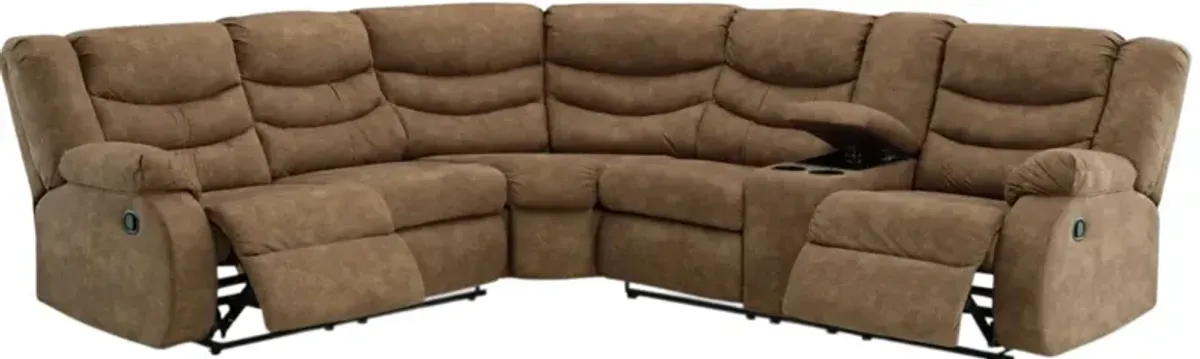 Signature Design by Ashley® Partymate 2-Piece Brindle L-Shape Manual Reclining Sectional with Console