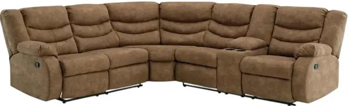Signature Design by Ashley® Partymate 2-Piece Brindle L-Shape Manual Reclining Sectional with Console