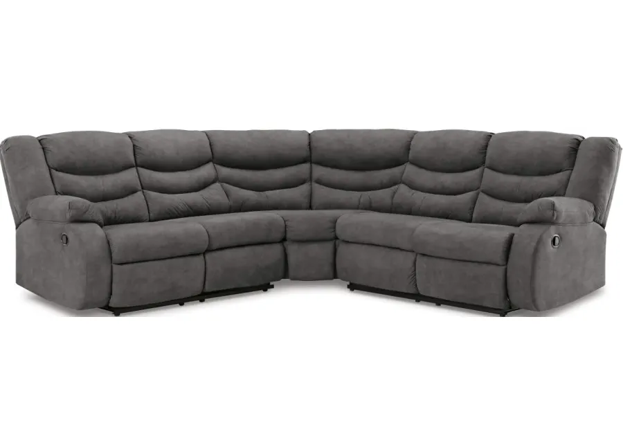 Signature Design by Ashley® Partymate 2-Piece Slate Reclining Sectional