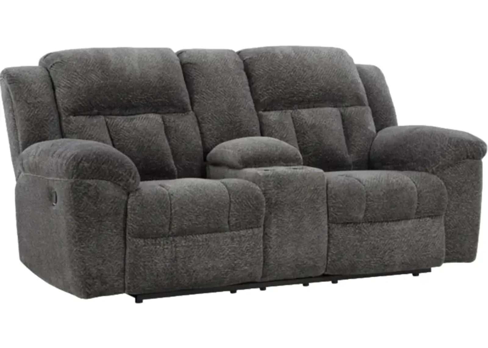 Signature Design by Ashley® Frohn Graphite Reclining Loveseat with Console