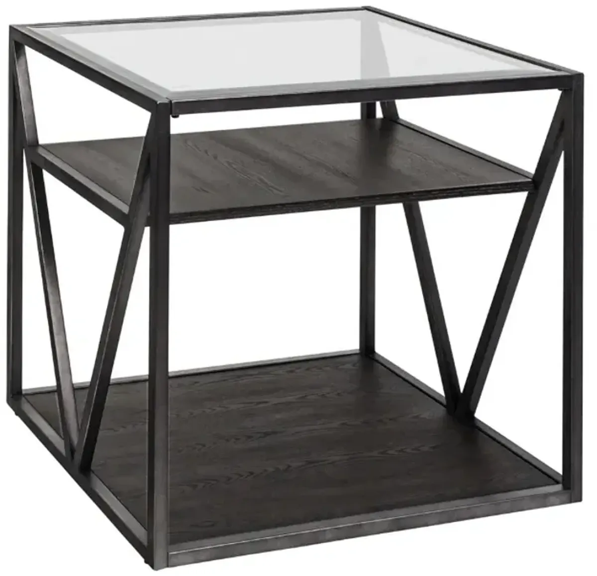 Liberty Furniture Arista Cobblestone Brown End Table with Gray Dusty Frame