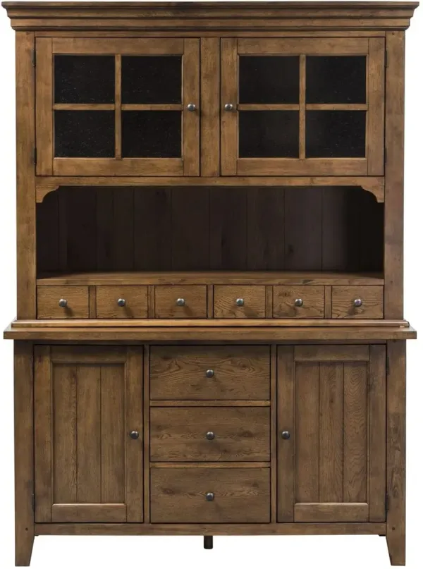 Liberty Furniture Hearthstone Rustic Oak Hutch and Buffet