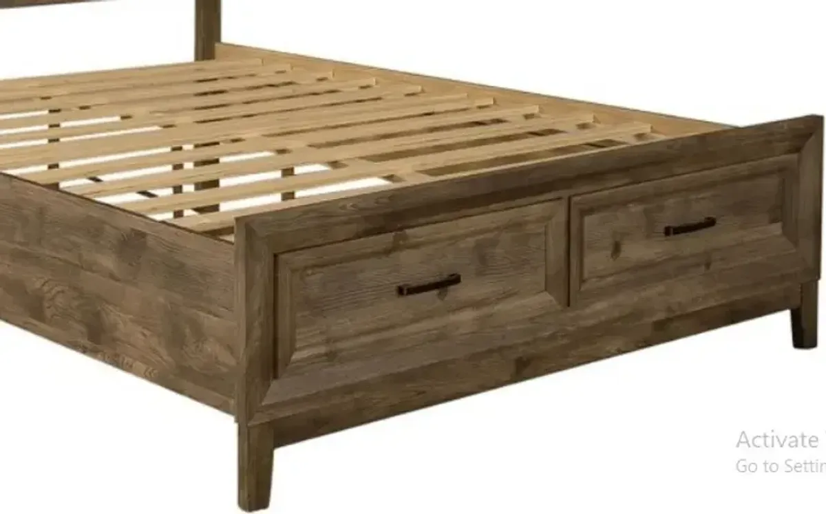 Liberty Furniture Ridgecrest Cobblestone Queen Storage Bed