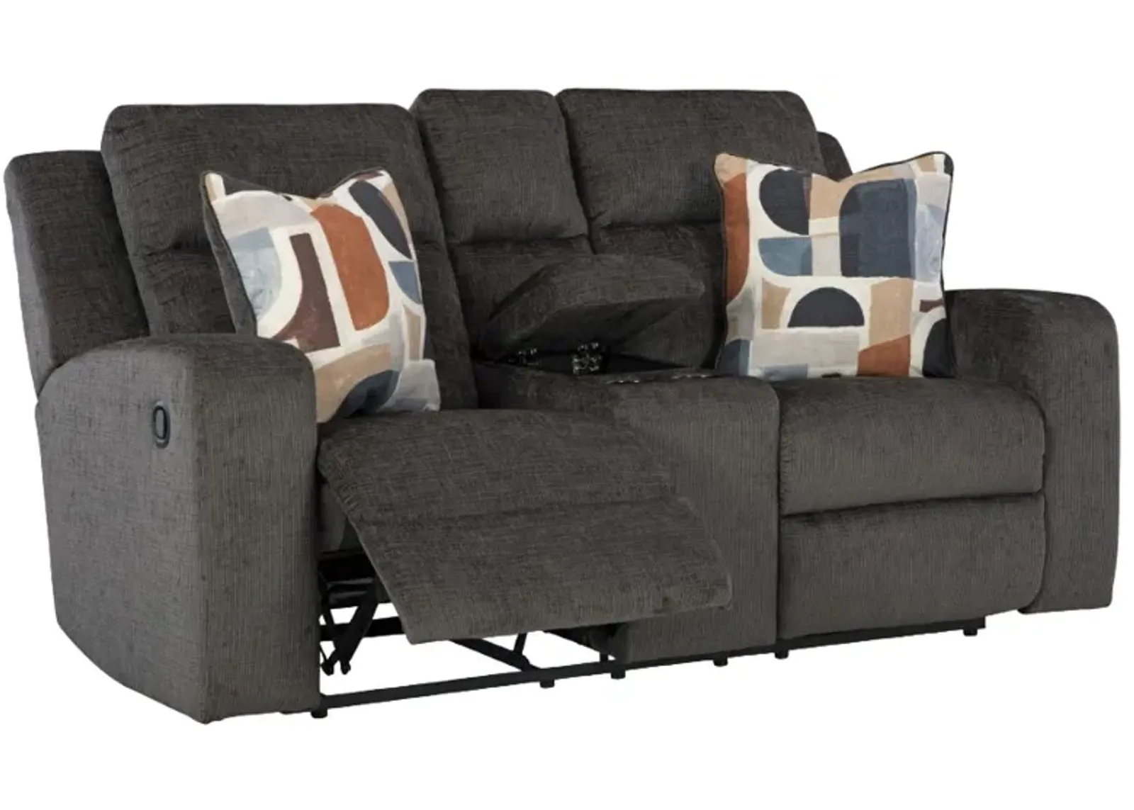 Signature Design by Ashley® Kanlow Dusk Double Manual Reclining Loveseat with Console