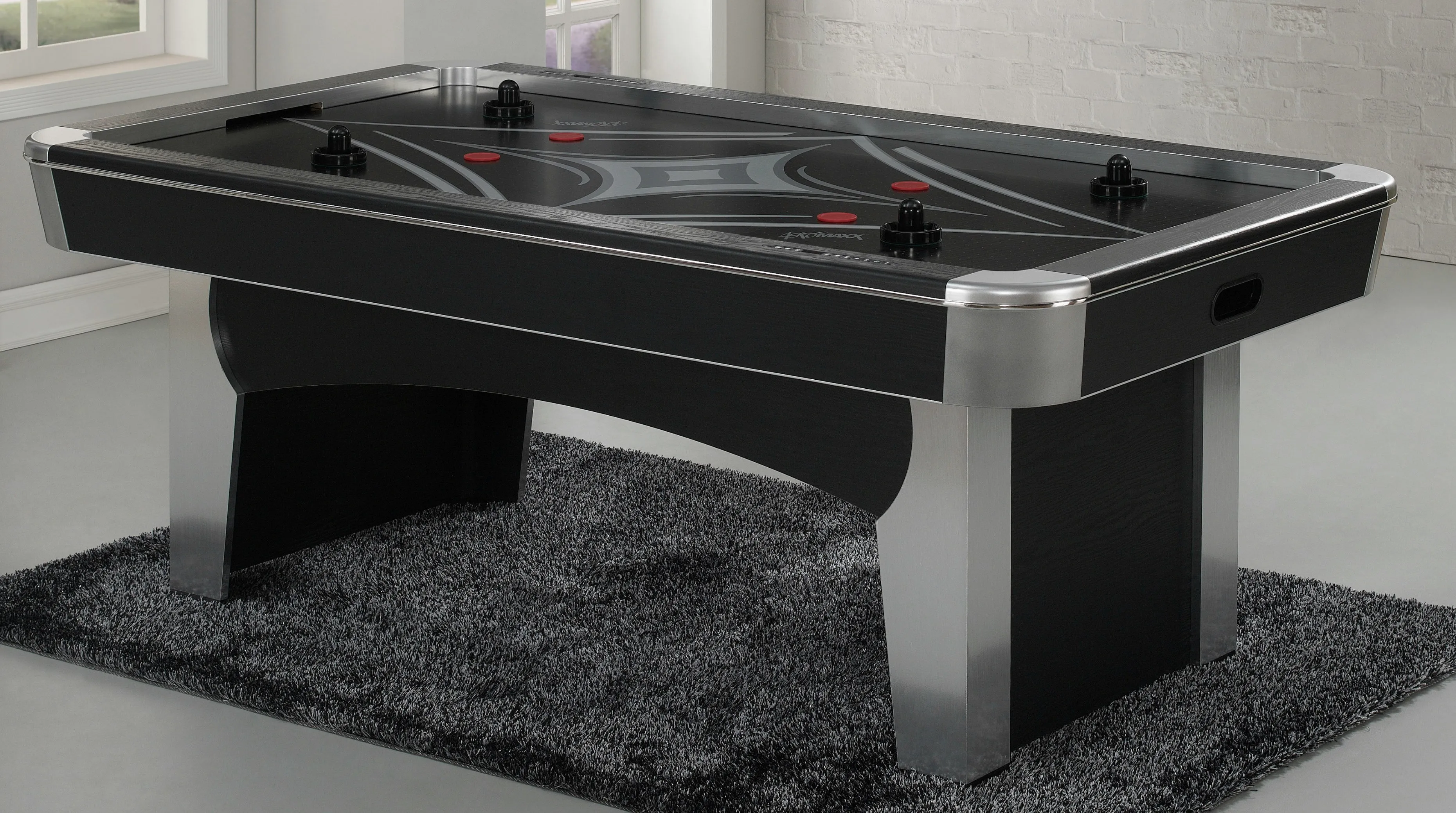 American Heritage Billiards Phoenix Black Air Hockey Table