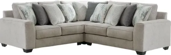 Benchcraft® Ardsley 3-Piece Pewter L-Shape Sectional Sofa