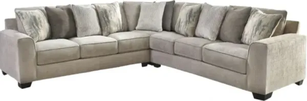 Benchcraft® Ardsley 3-Piece Pewter L-Shape Sectional