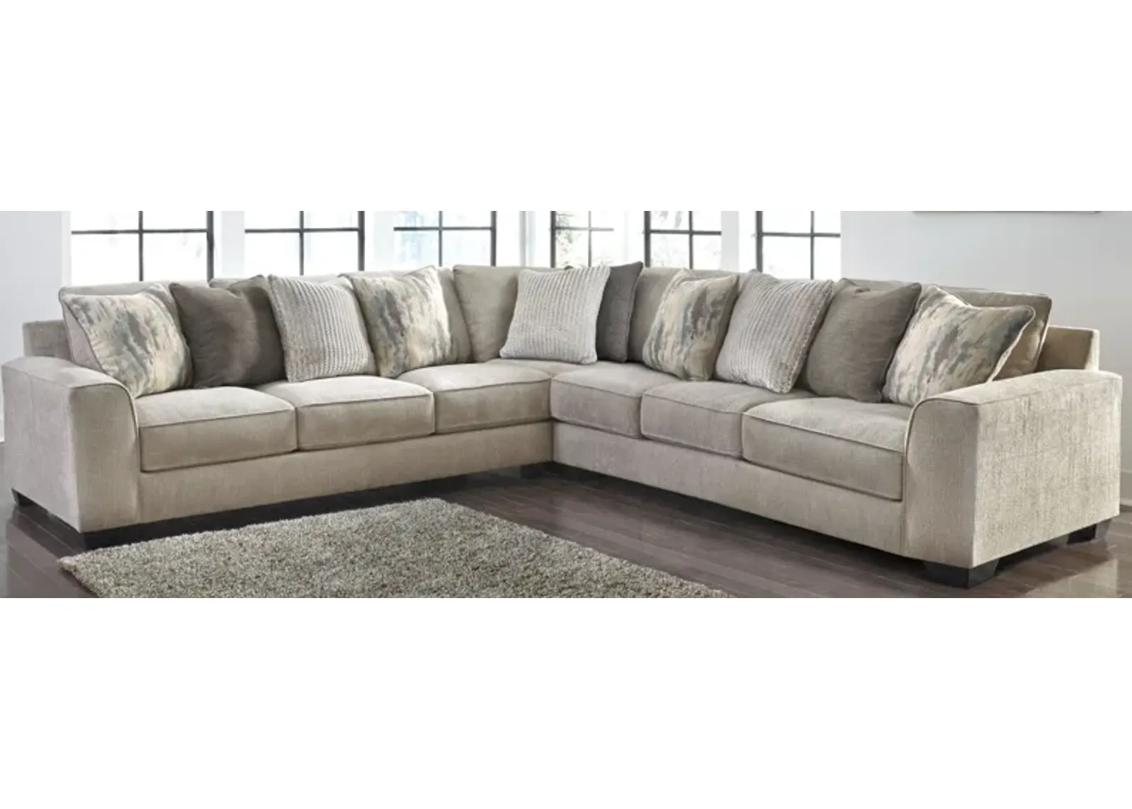 Benchcraft® Ardsley 3-Piece Pewter L-Shape Sectional