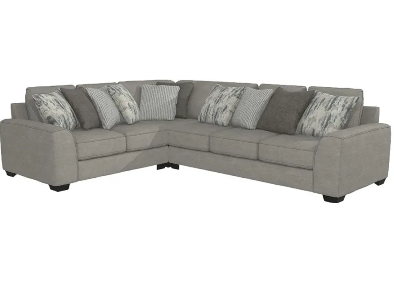 Benchcraft® Ardsley 3-Piece Pewter Right-Arm Facing Sectional