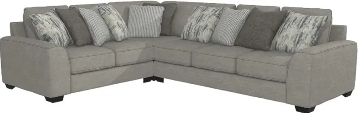 Benchcraft® Ardsley 3-Piece Pewter Right-Arm Facing Sectional