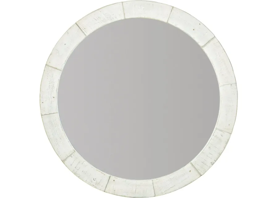 Bernhardt Piper Brushed White Round Mirror