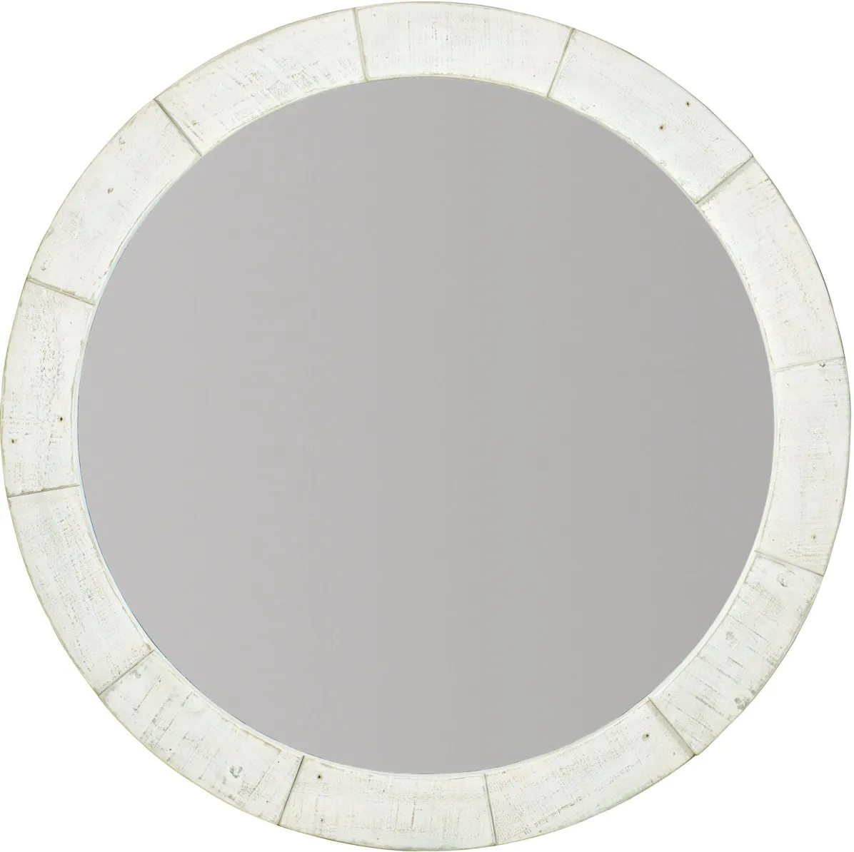 Bernhardt Piper Brushed White Round Mirror