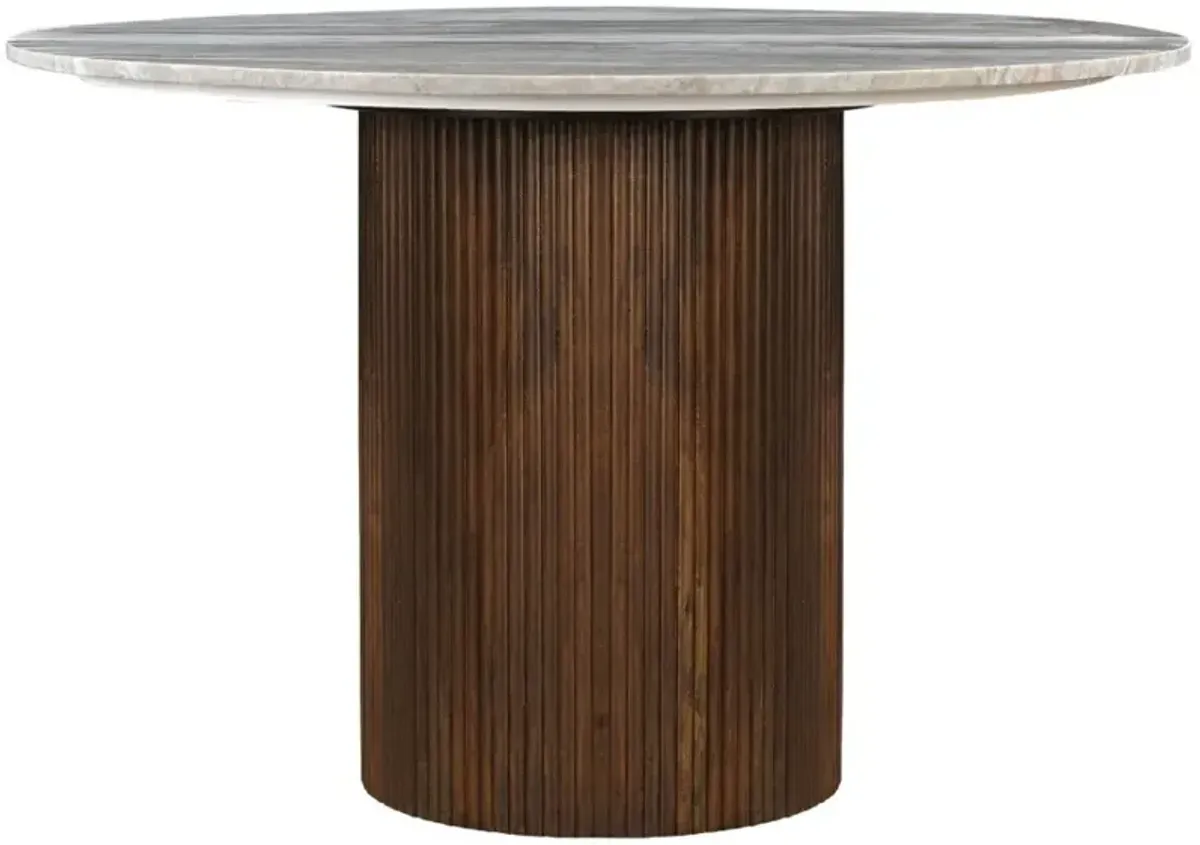 Liberty Furniture Kaleidoscope Marble Top Dining Table with Aged Whiskey Base