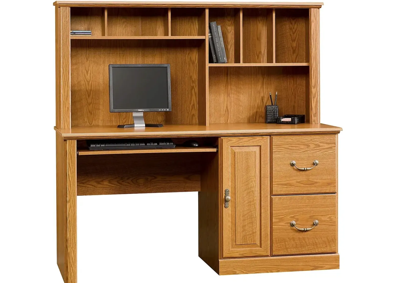 Sauder® Orchard Hills® Carolina Oak® Computer Desk with Hutch