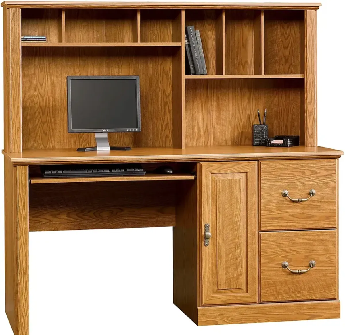 Sauder® Orchard Hills® Carolina Oak® Computer Desk with Hutch