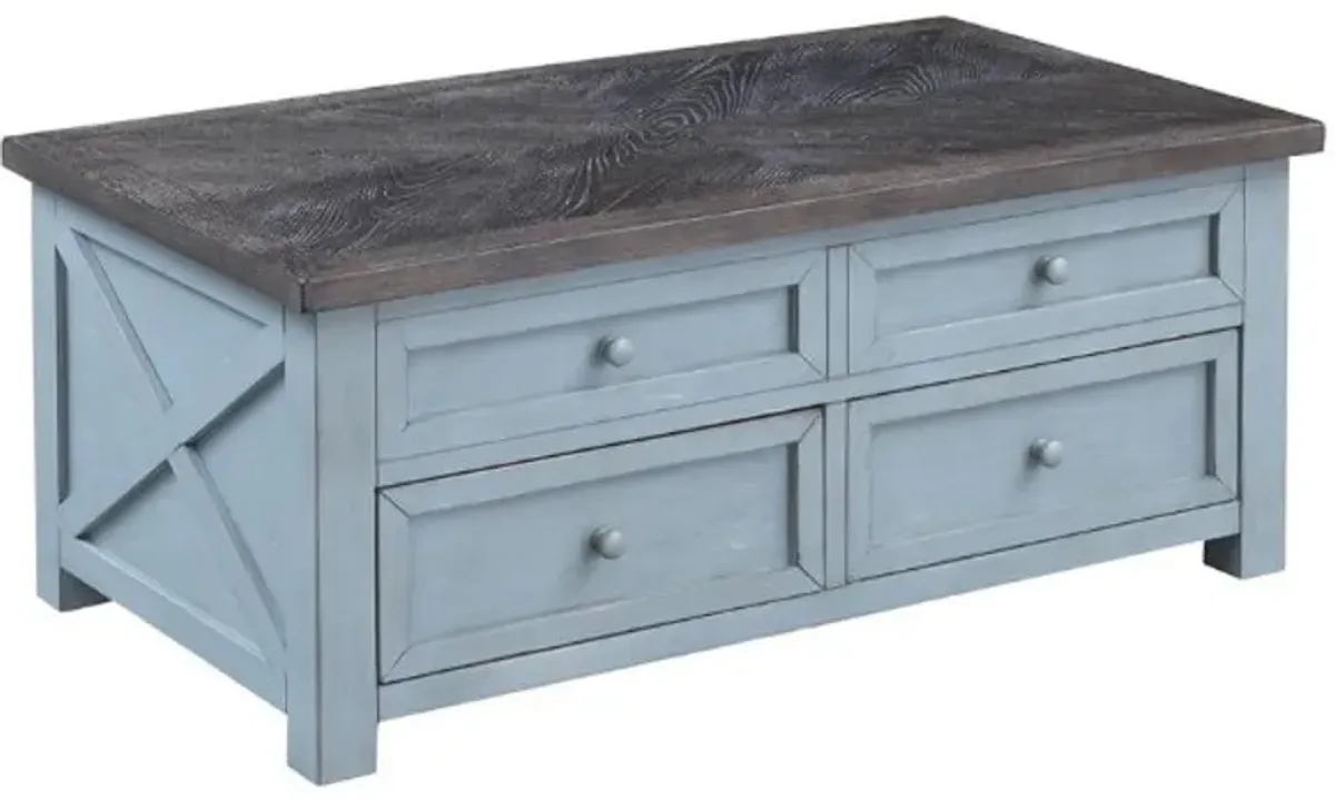 Coast2Coast Home Bar Harbor Blue/Gray Lift Top Cocktail Table