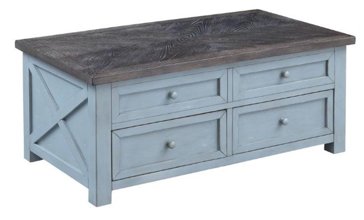 Coast2Coast Home Bar Harbor Blue/Gray Lift Top Cocktail Table