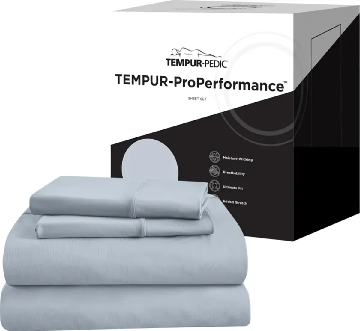 Tempur-Pedic® TEMPUR-ProPerformance 3-Piece Sleepy Blue Moisture-Wicking Twin Sheet Set