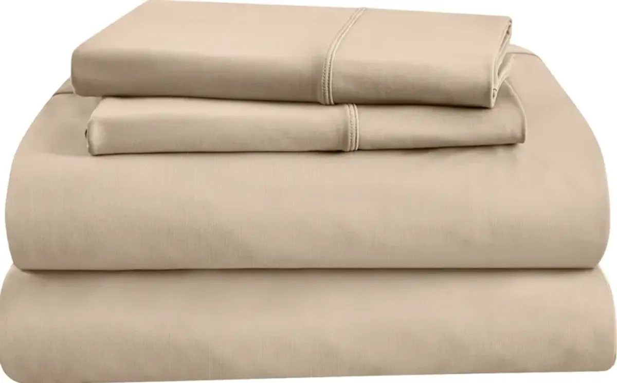Tempur-Pedic® TEMPUR-ProPerformance 5-Piece Sandstone Moisture-Wicking Split California King Sheet Set