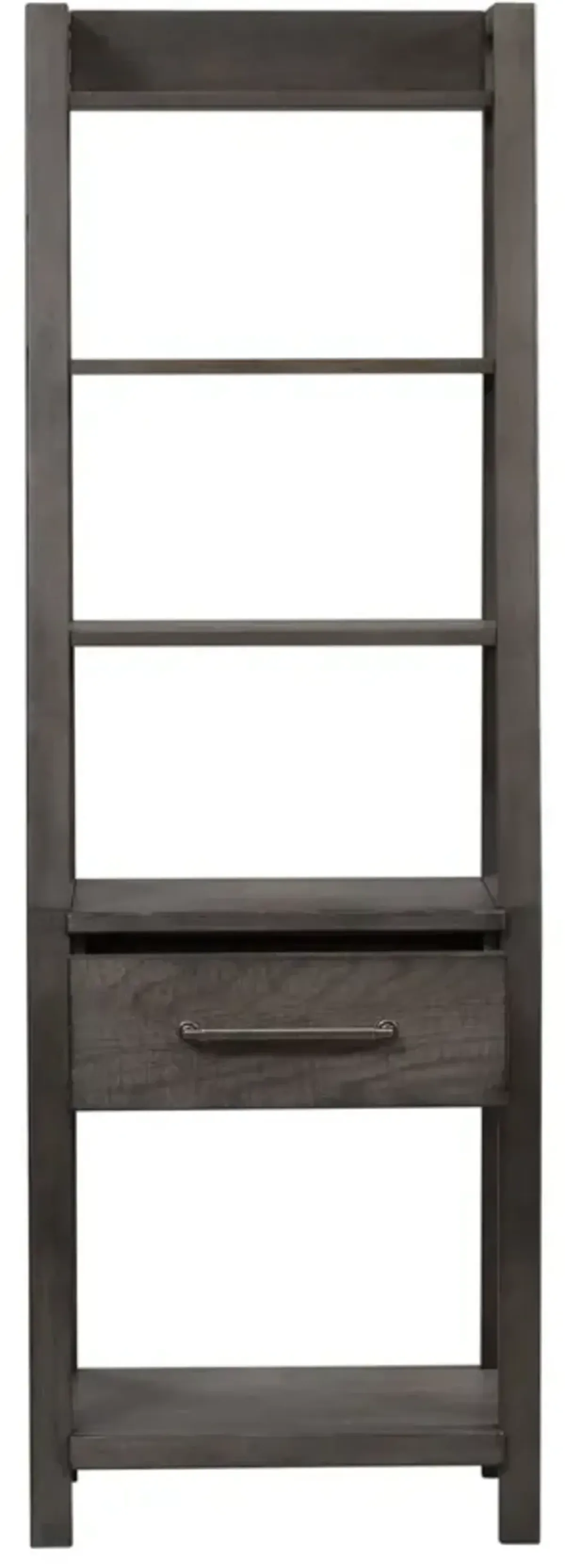 Liberty Furniture Modern Farmhouse Dusty Charcoal Leaning Bookcase