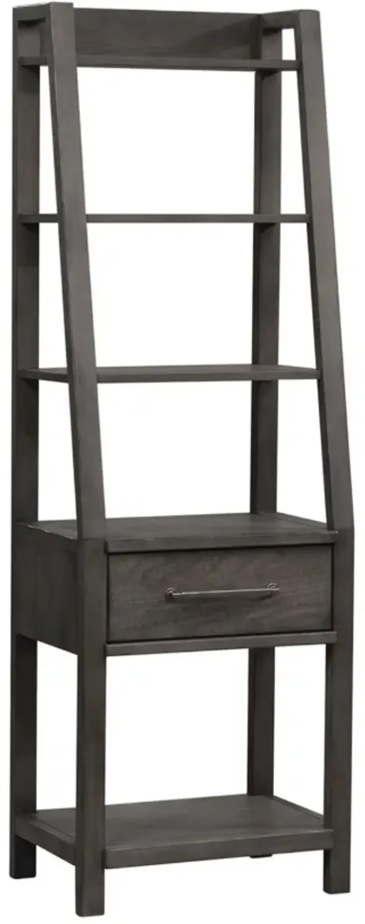 Liberty Furniture Modern Farmhouse Dusty Charcoal Leaning Bookcase