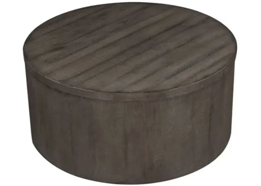 Liberty Modern Farmhouse Dusty Charcoal Drum Cocktail Table